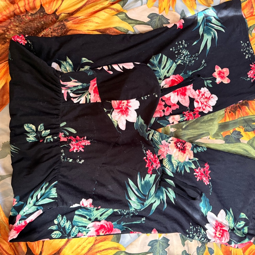 No Boundaries Black Floral Coverup